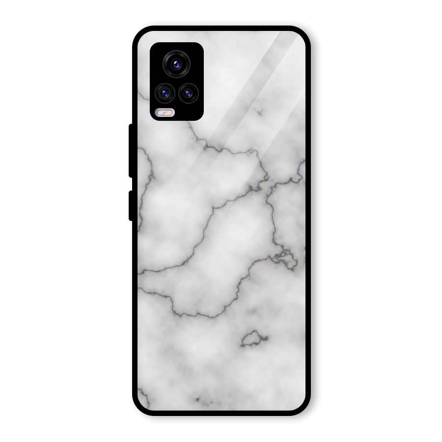 Grey Marble Glass Back Case for Vivo V20 2021