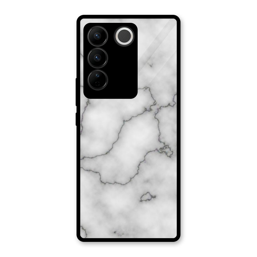 Grey Marble Glass Back Case for Vivo V27