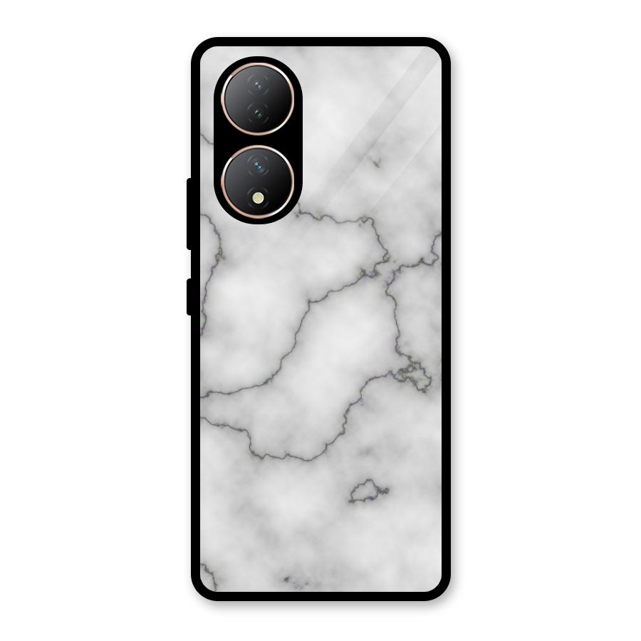 Grey Marble Glass Back Case for Vivo Y100