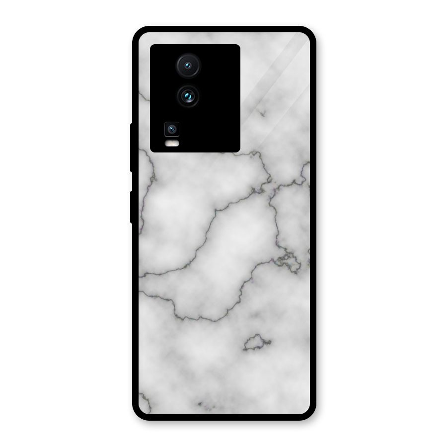 Grey Marble Glass Back Case for Vivo iQOO Neo 7