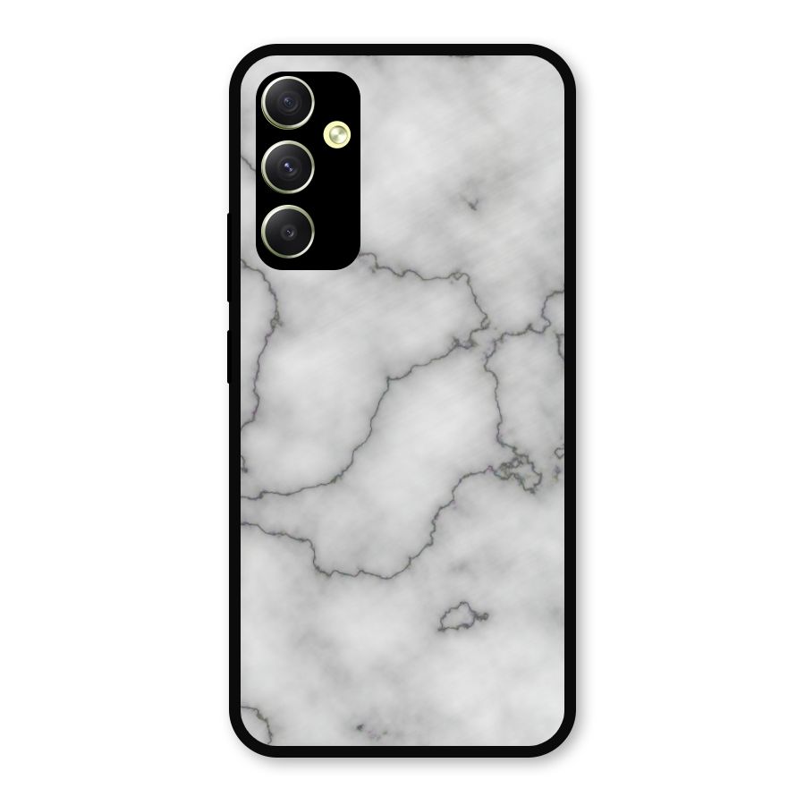 Grey Marble Metal Back Case for Galaxy A34