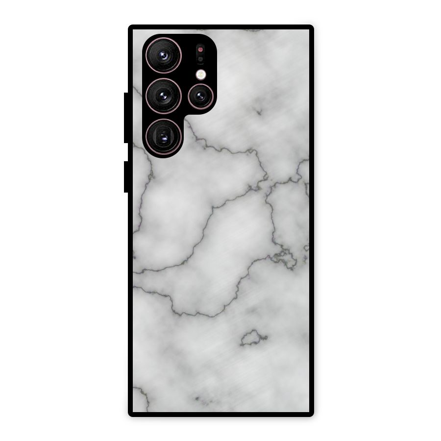 Grey Marble Metal Back Case for Galaxy S22 Ultra 5G