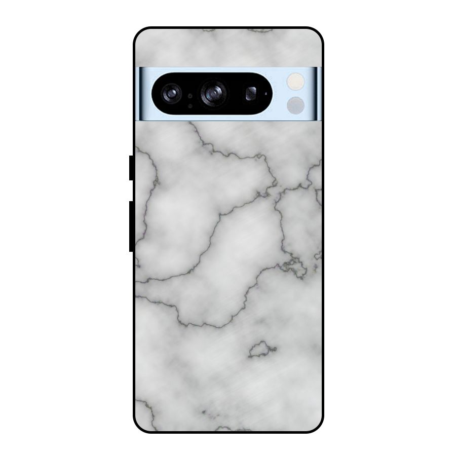 Grey Marble Metal Back Case for Google Pixel 8 Pro
