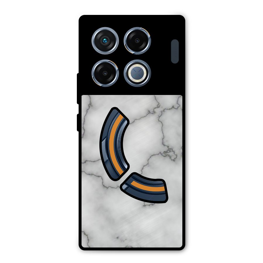 Grey Marble Metal Back Case for Infinix GT 20 Pro