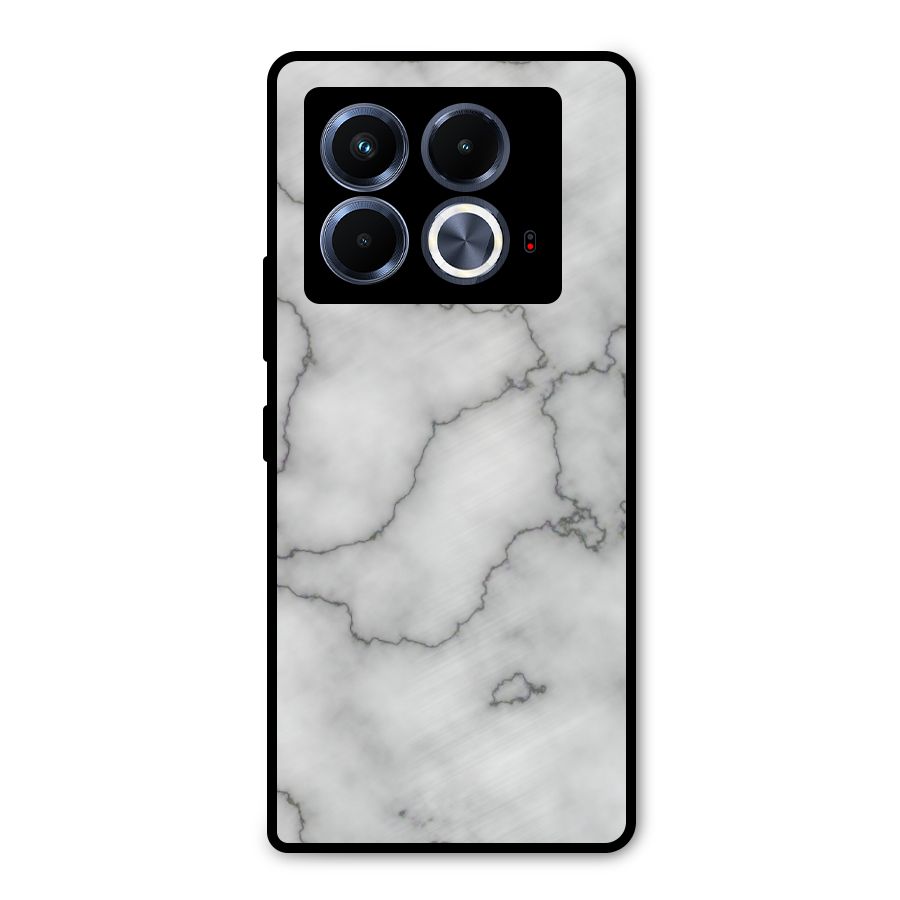 Grey Marble Metal Back Case for Infinix Note 40 5G