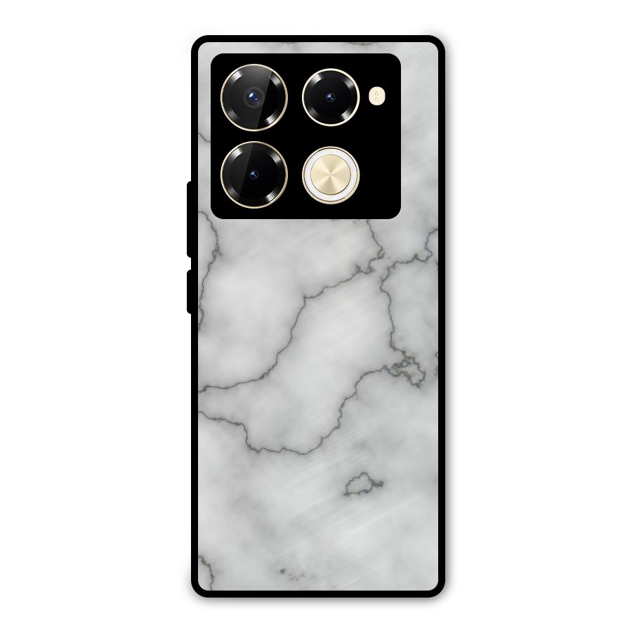 Grey Marble Metal Back Case for Infinix Note 40 Pro Plus