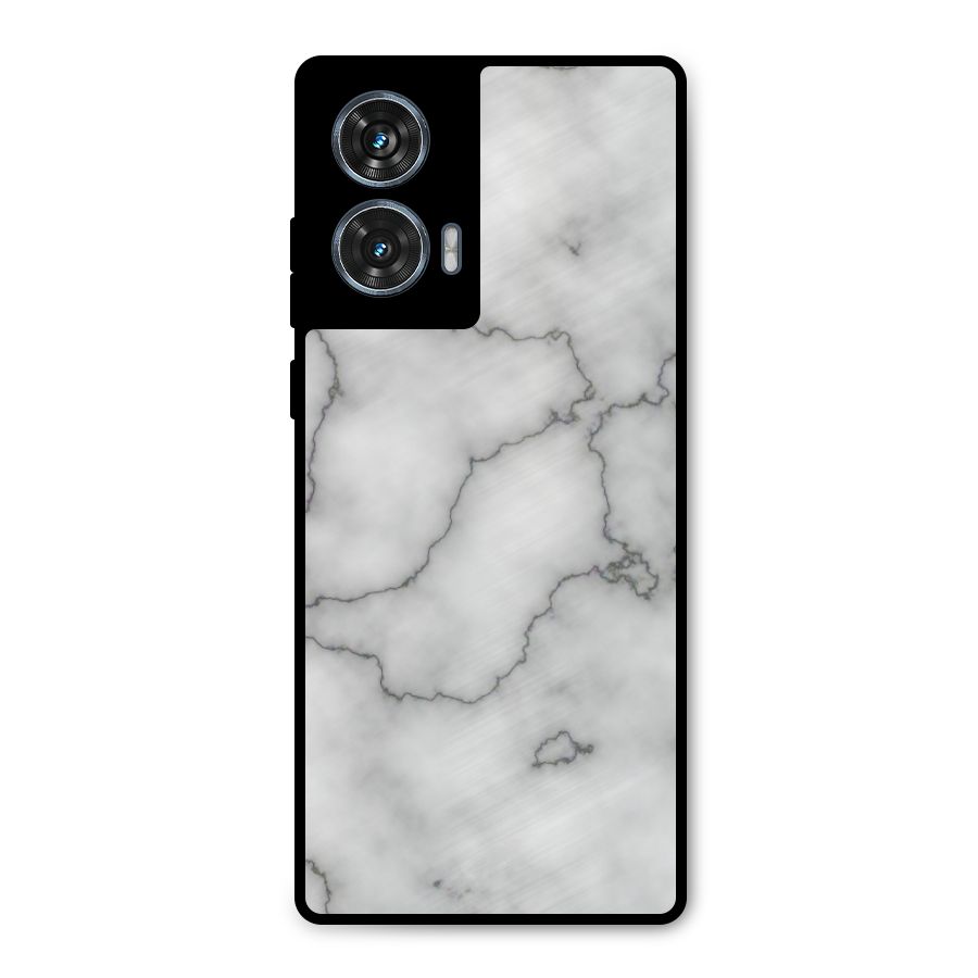 Grey Marble Metal Back Case for Motorola Edge 50 Fusion