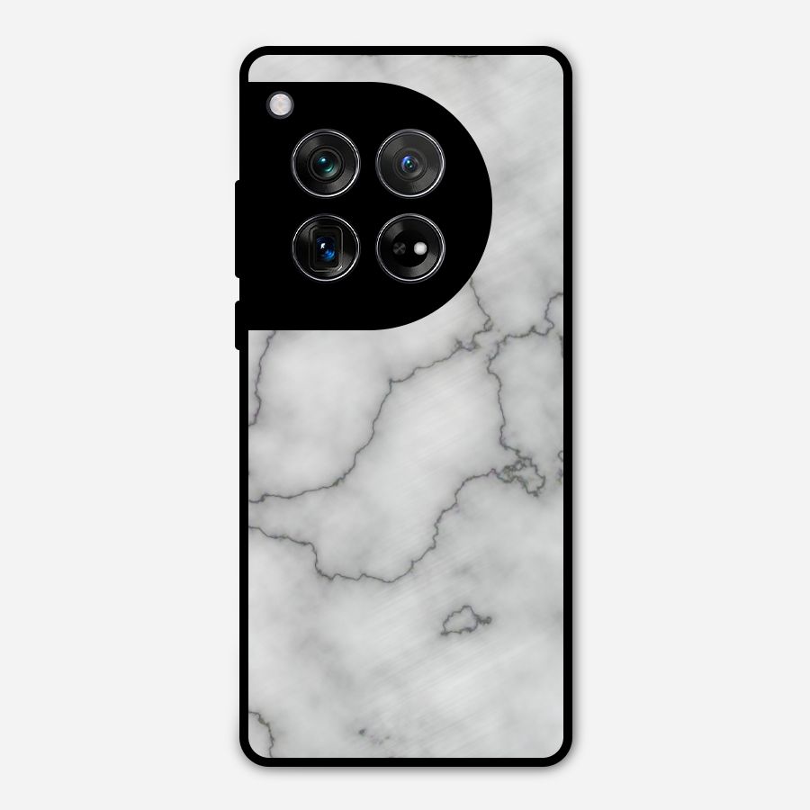 Grey Marble Metal Back Case for OnePlus 12