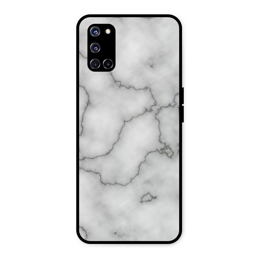 Grey Marble Metal Back Case for Oppo A52