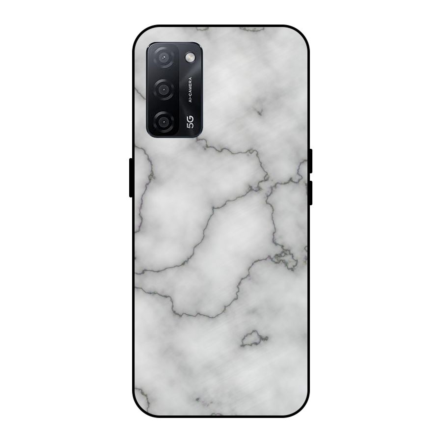 Grey Marble Metal Back Case for Oppo A53s 5G