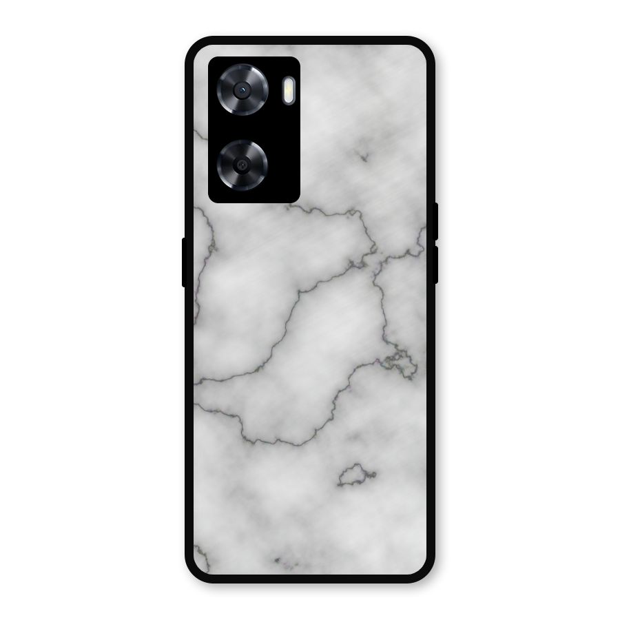 Grey Marble Metal Back Case for Oppo A57 2022