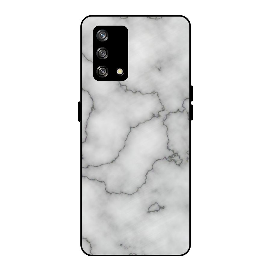 Grey Marble Metal Back Case for Oppo F19