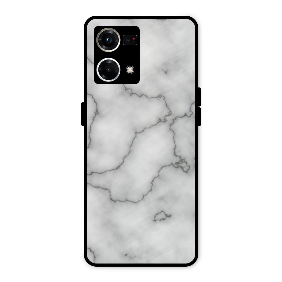 Grey Marble Metal Back Case for Oppo F21s Pro 4G