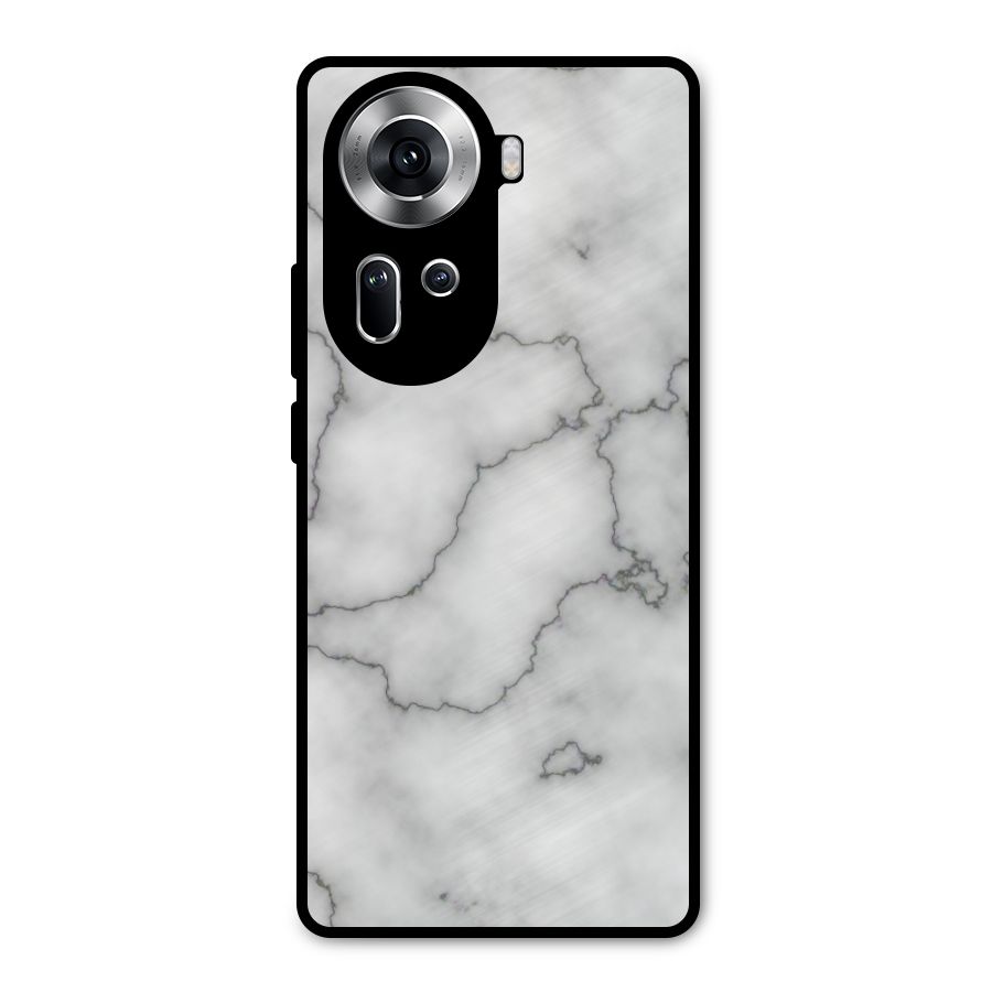 Grey Marble Metal Back Case for Oppo Reno11 5G