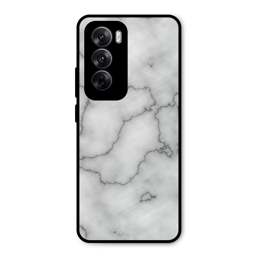 Grey Marble Metal Back Case for Oppo Reno12