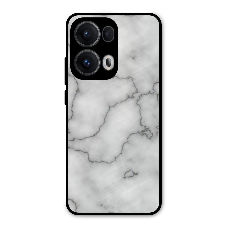 Grey Marble Metal Back Case for Oppo Reno13 Pro
