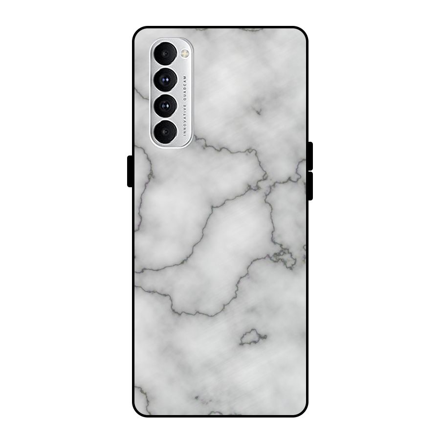 Grey Marble Metal Back Case for Oppo Reno4 Pro