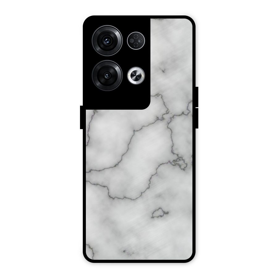 Grey Marble Metal Back Case for Oppo Reno8 Pro 5G