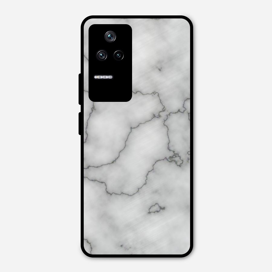 Grey Marble Metal Back Case for Poco F4 5G