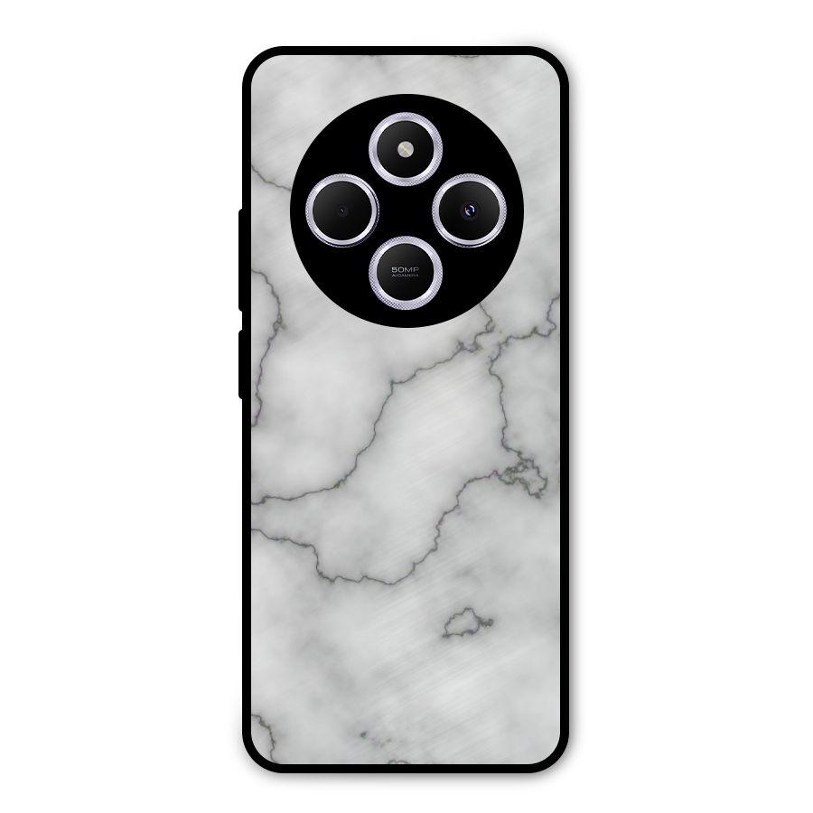Grey Marble Metal Back Case for Poco M7