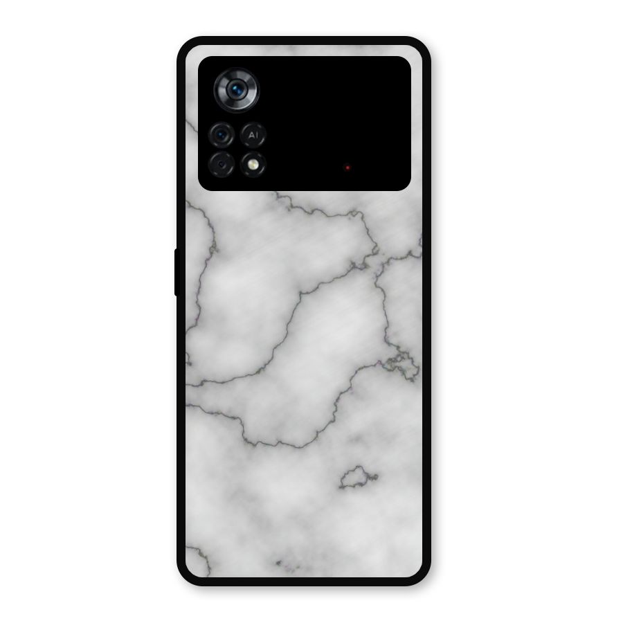 Grey Marble Metal Back Case for Poco X4 Pro 5G