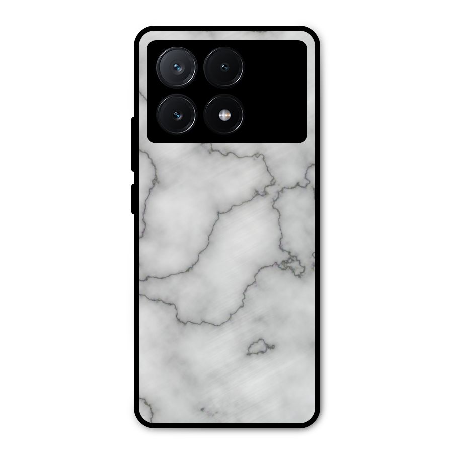Grey Marble Metal Back Case for Poco X6 Pro
