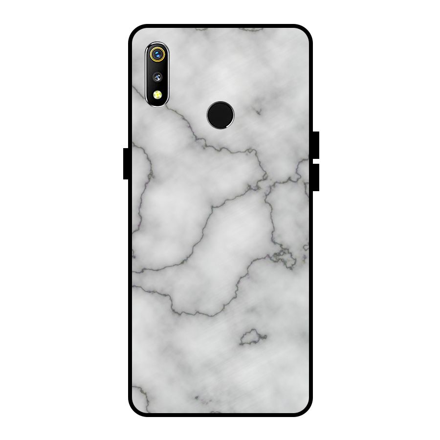 Grey Marble Metal Back Case for Realme 3i
