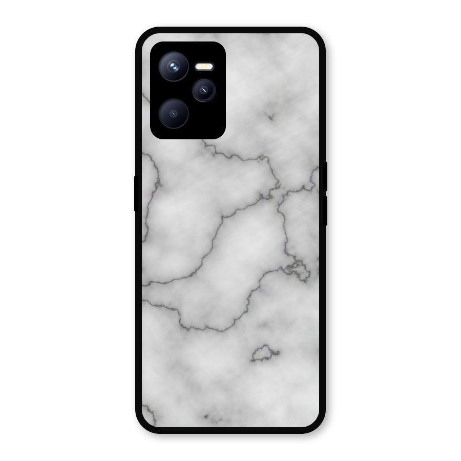 Grey Marble Metal Back Case for Realme C35