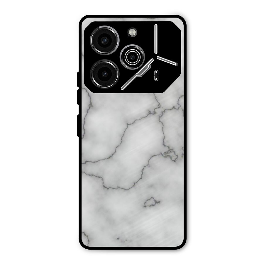 Grey Marble Metal Back Case for Tecno Pova 6 Pro
