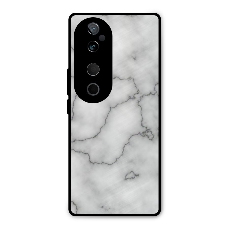 Grey Marble Metal Back Case for Vivo T3 Ultra