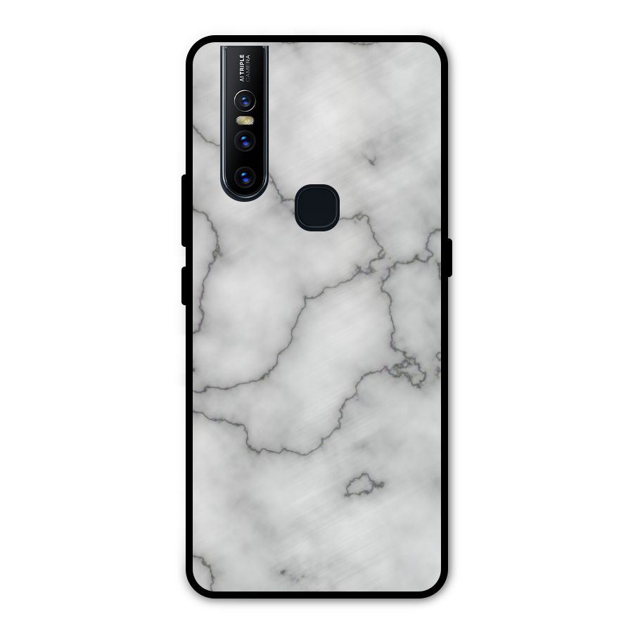 Grey Marble Metal Back Case for Vivo V15