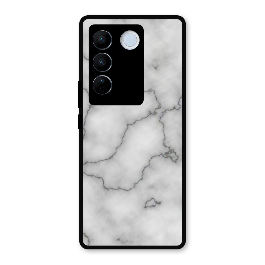 Grey Marble Metal Back Case for Vivo V27