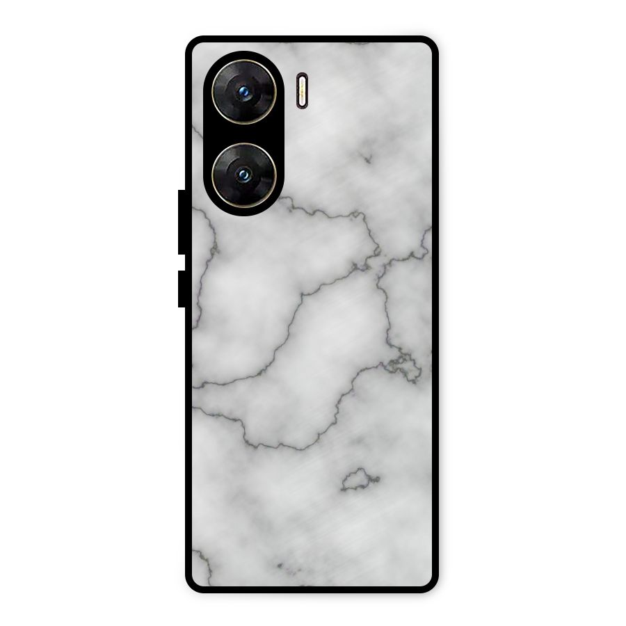 Grey Marble Metal Back Case for Vivo V29e
