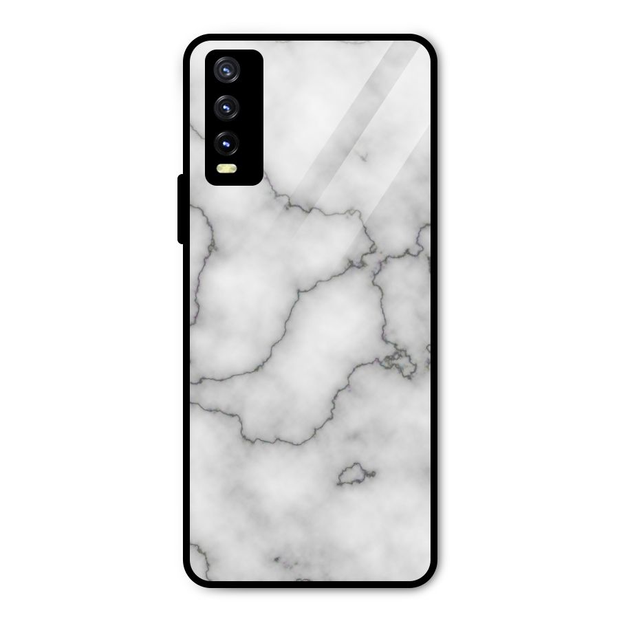 Grey Marble Metal Back Case for Vivo Y20g