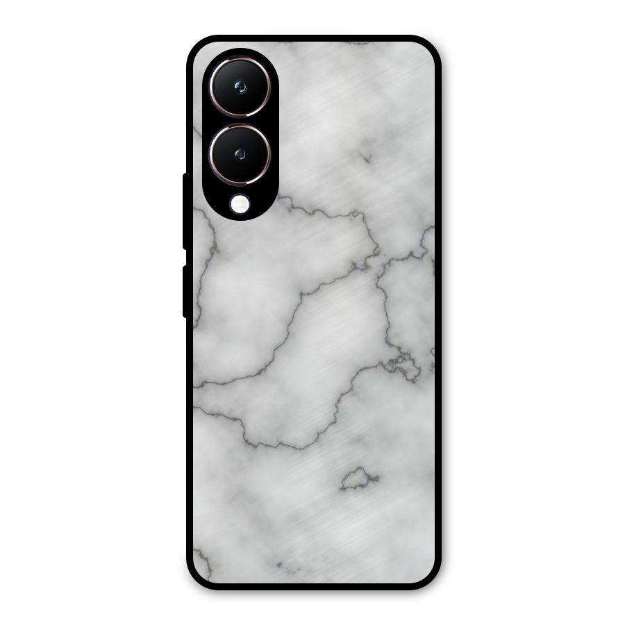 Grey Marble Metal Back Case for Vivo Y28
