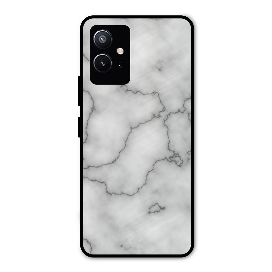 Grey Marble Metal Back Case for Vivo Y75 5G