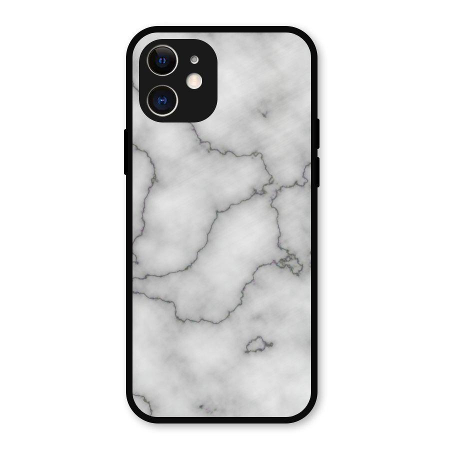 Grey Marble Metal Back Case for iPhone 12