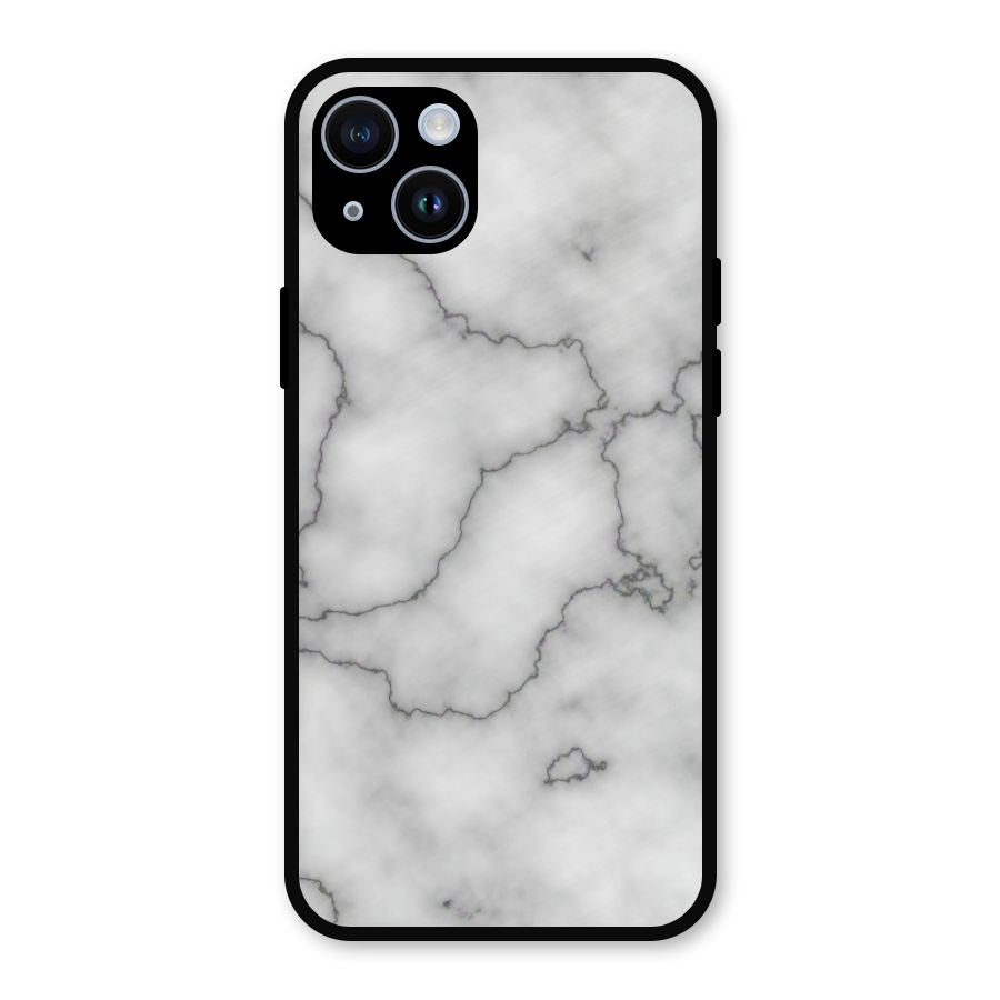 Grey Marble Metal Back Case for iPhone 14
