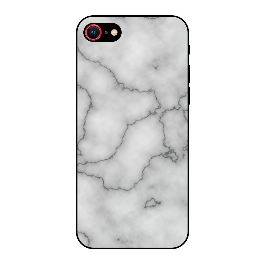 Grey Marble Metal Back Case for iPhone SE 2020