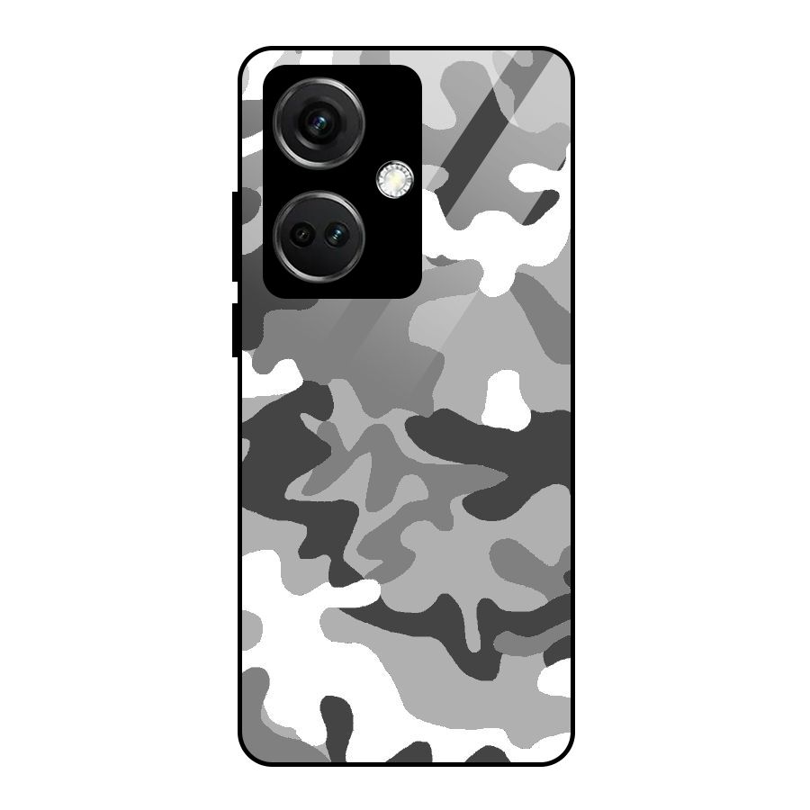 Grey Military Glass Back Case for OnePlus Nord CE 3 5G