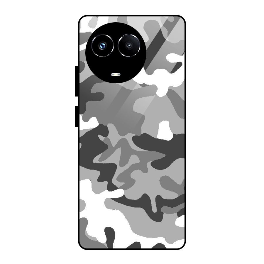 Grey Military Glass Back Case for Realme 11X
