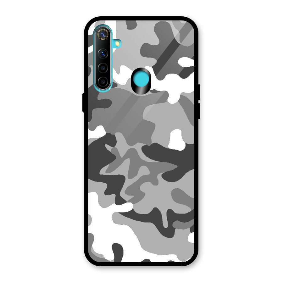 Grey Military Glass Back Case for Realme 5i