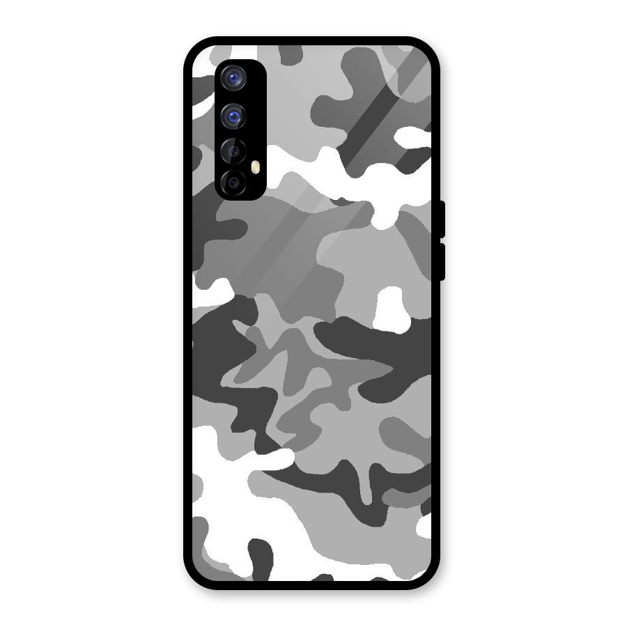 Grey Military Glass Back Case for Realme Narzo 20 Pro