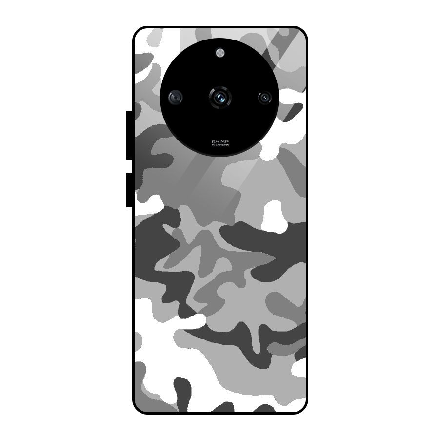 Grey Military Glass Back Case for Realme Narzo 60 5G