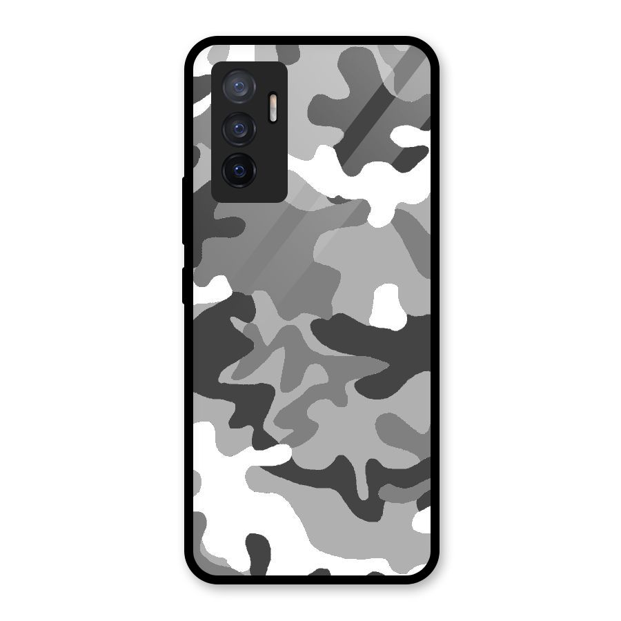 Grey Military Glass Back Case for Vivo V23e