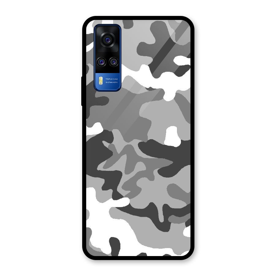 Grey Military Glass Back Case for Vivo Y31