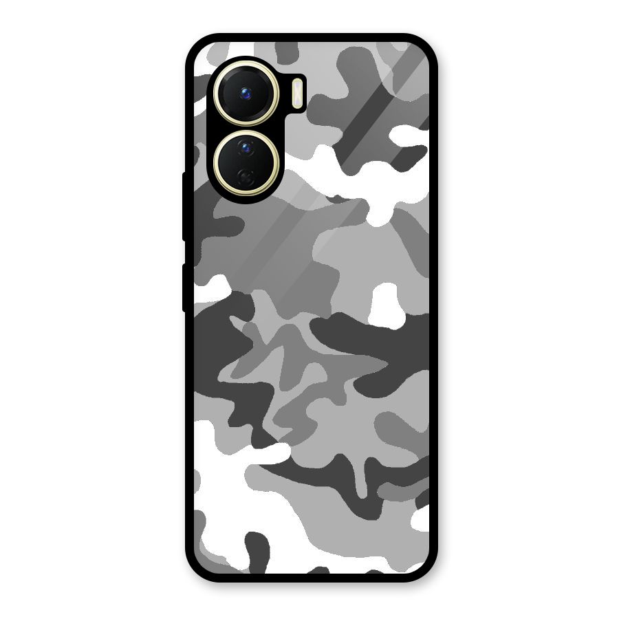 Grey Military Glass Back Case for Vivo Y56