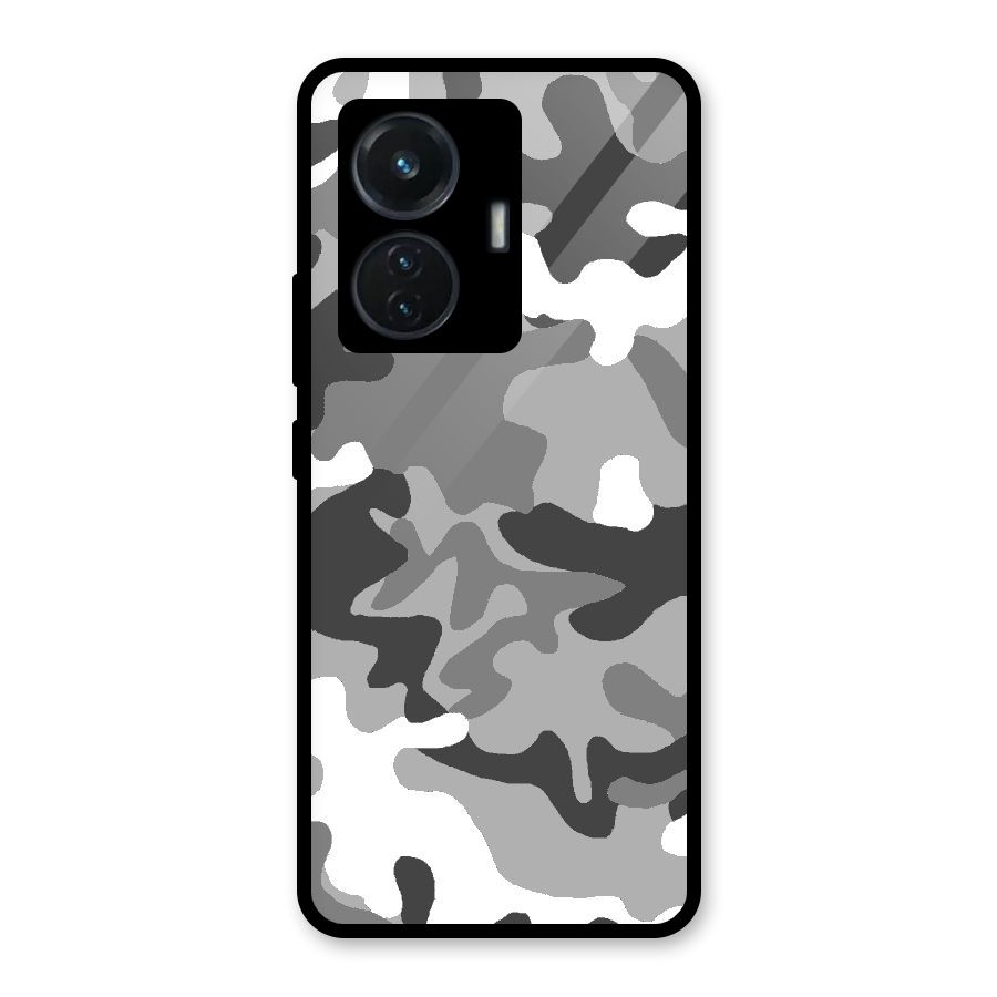 Grey Military Glass Back Case for iQOO Z6 44W