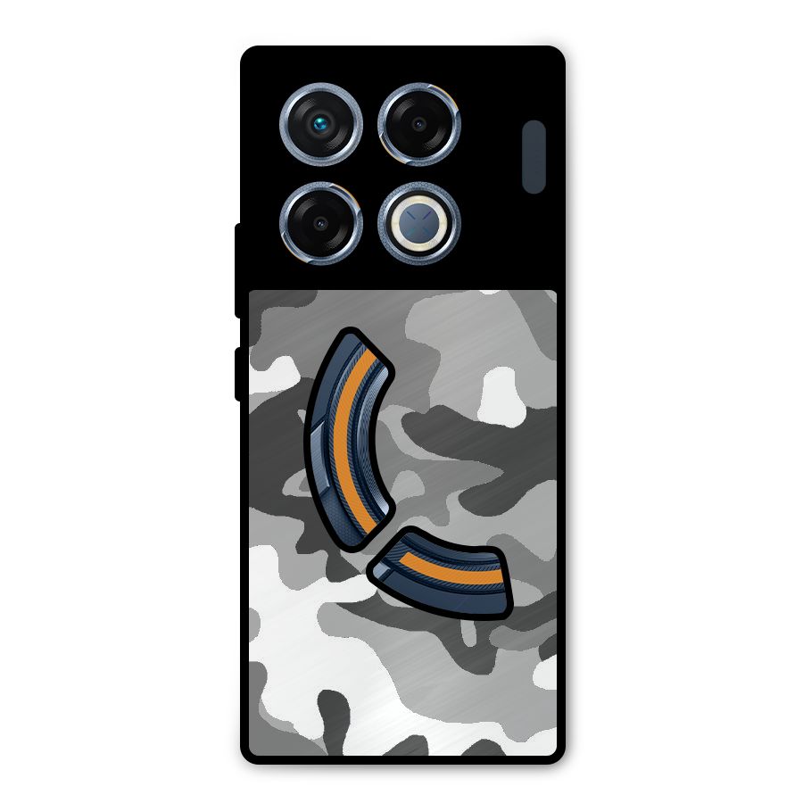 Grey Military Metal Back Case for Infinix GT 20 Pro