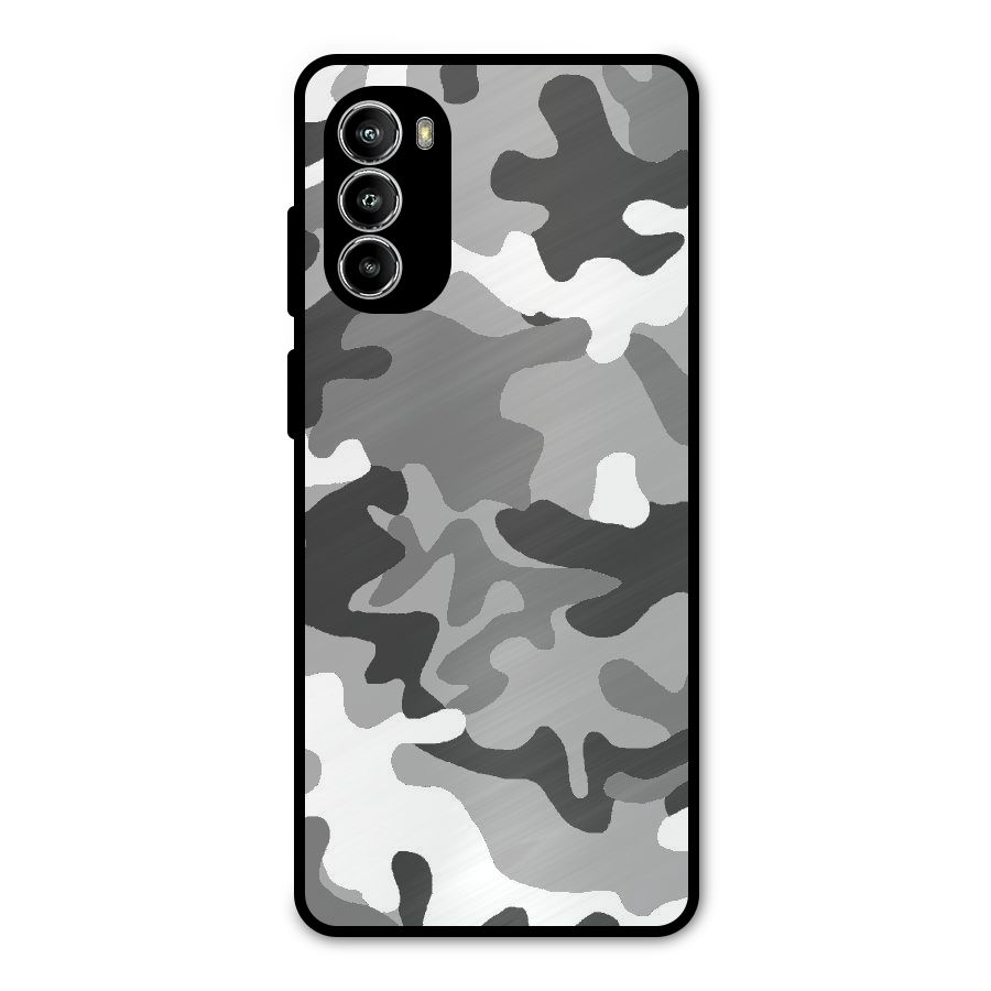 Grey Military Metal Back Case for Moto G82
